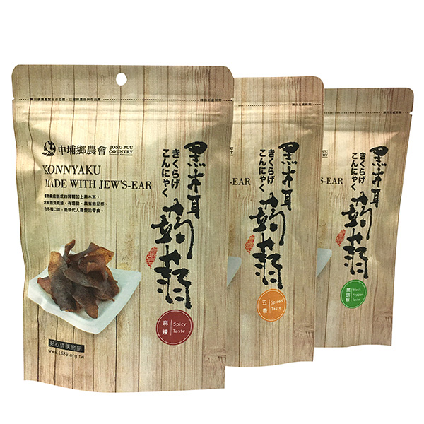 【中埔鄉農會】黑木耳蒟蒻片袋裝 (五香)｜100g